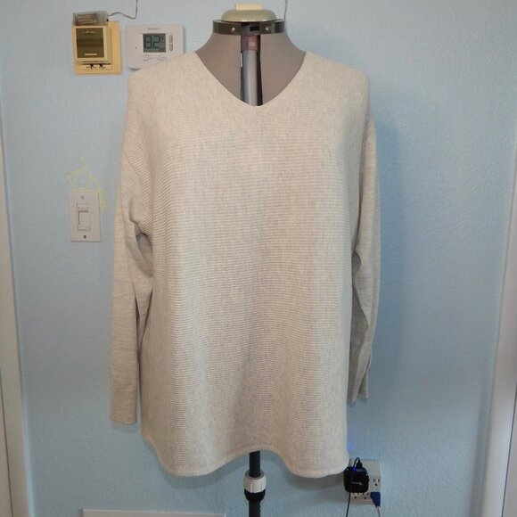 Ella Moss Plus Size XXL Cream Knit Sweater Top Blouse Shirt Long Sleeve New NWT - Picture 1 of 12